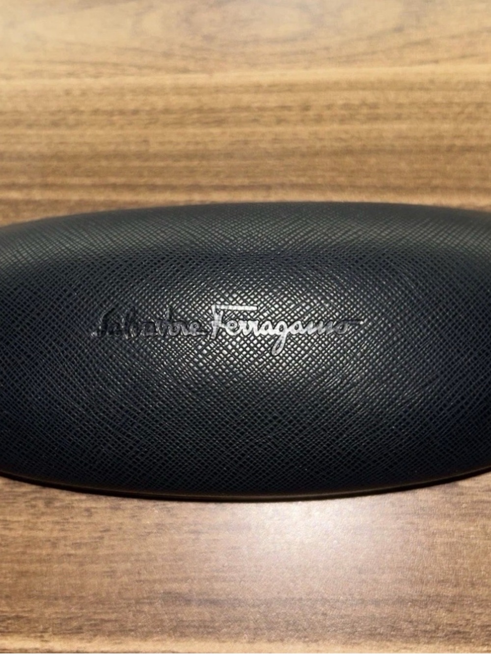 Salvatore Ferragamo Black Textured Eyewear Case
